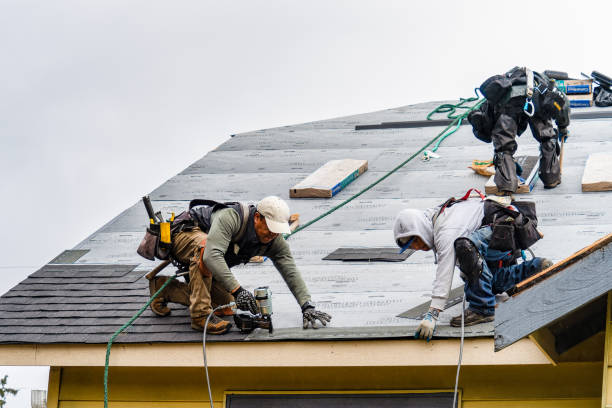 Professional Gutter Installation technician working in Quincy, MI
